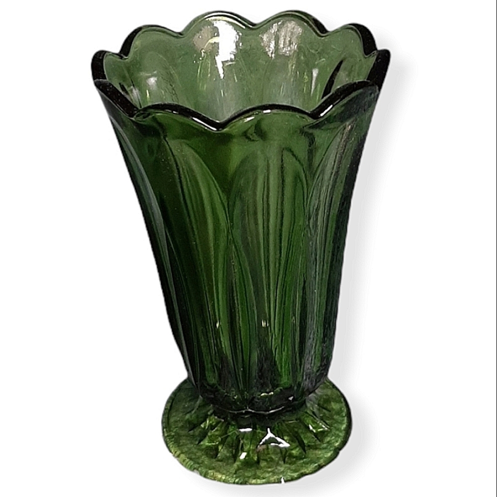 Vintage Indiana Glass Green Vase